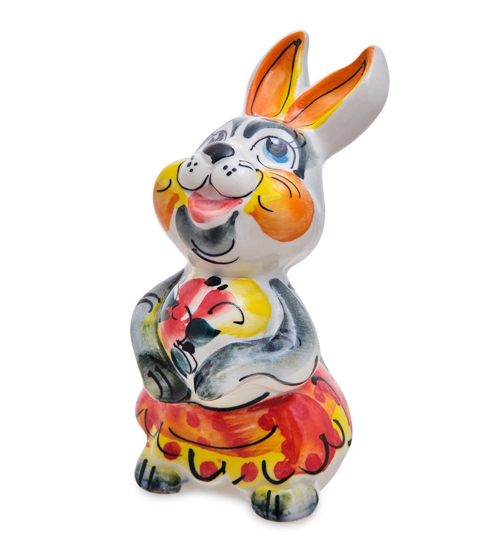 ГЛ- 068 Фигурка «Зайчиха» цв. (Гжельский фарфор)