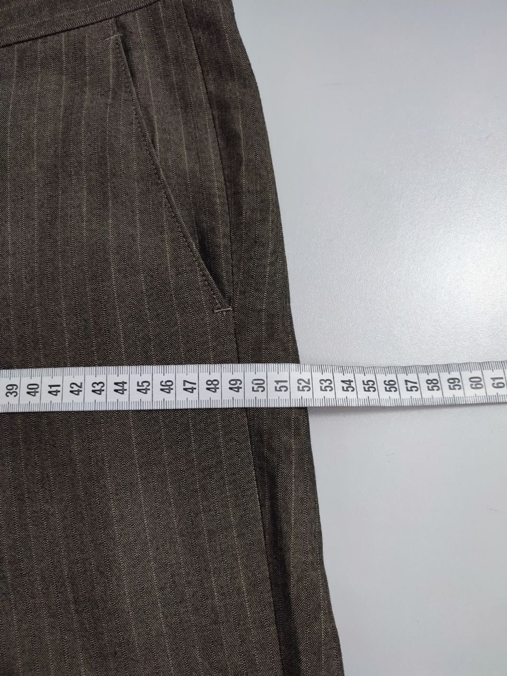 Брюки в полоску прямые 50 размер