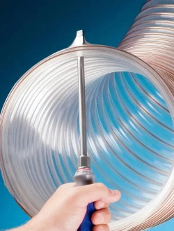 Воздуховод шланг рукав полиуретановый 100 мм армированный проволокой шланг 5 м для аспирации стружкоотсоса и вытяжки с утолщенной стенкой