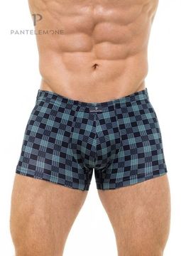 Трусы мужские боксеры Pantelemone PMH-1189, клетка зеленая