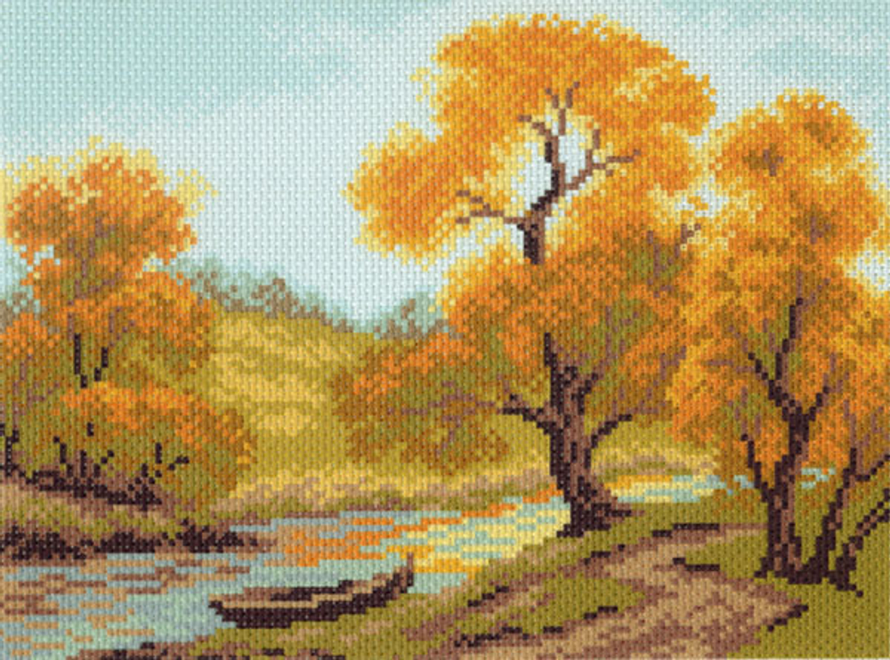 "Берег реки"-1011канва с рисунком