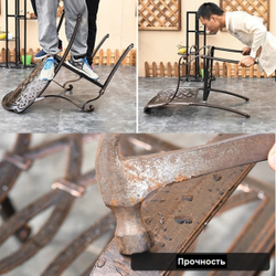 Обеденная группа из литого алюминия стол Древний путь(185х100) + 8 кресел Опус (9 предметов)