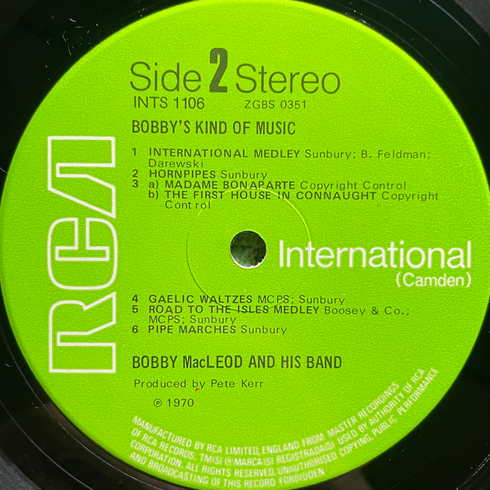 Bobby MacLeod And His Band* ‎– Bobby's Kind Of Music (Англия 1970г.)