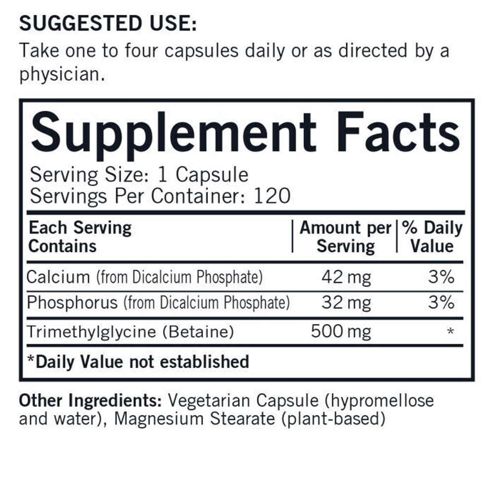 Kirkman - TMG 500 mg 120 capsules