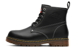 Dickies Top Grain Cow Leather British Style Short Combat Boots Men"s Black