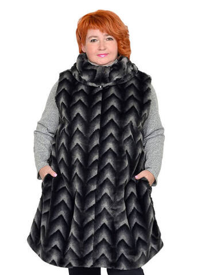 Удлиненный меховой жилет Шиншилла