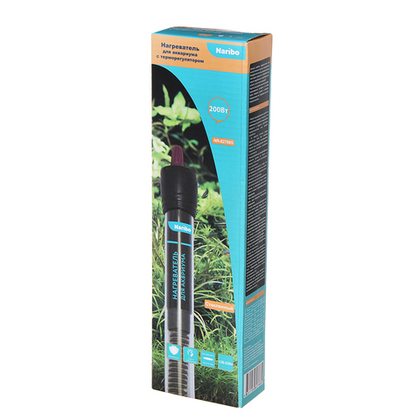 NARIBO Нагреватель 200Вт стеклянный, для аквариума 130-230л