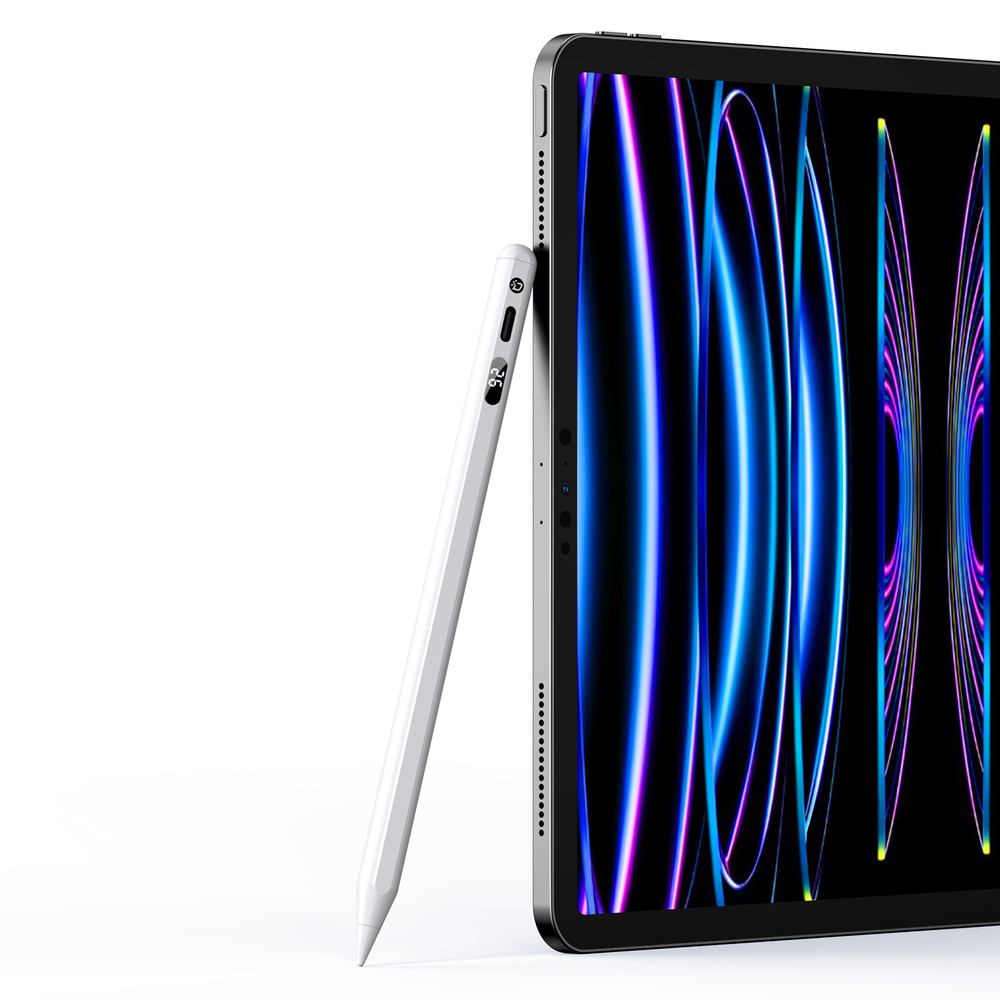 Стилус от Dux Ducis серии SP-06 белого цвета для планшетов iPad c 2024-, с индикатором заряда