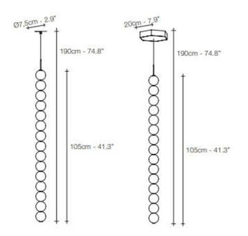 Terzani Abacus medium pendant light estiluz 35