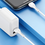 USB-C кабель HOCO X55 Trendy Lightning 8-pin, 3А, PD20W, 1м, PVC (белый)