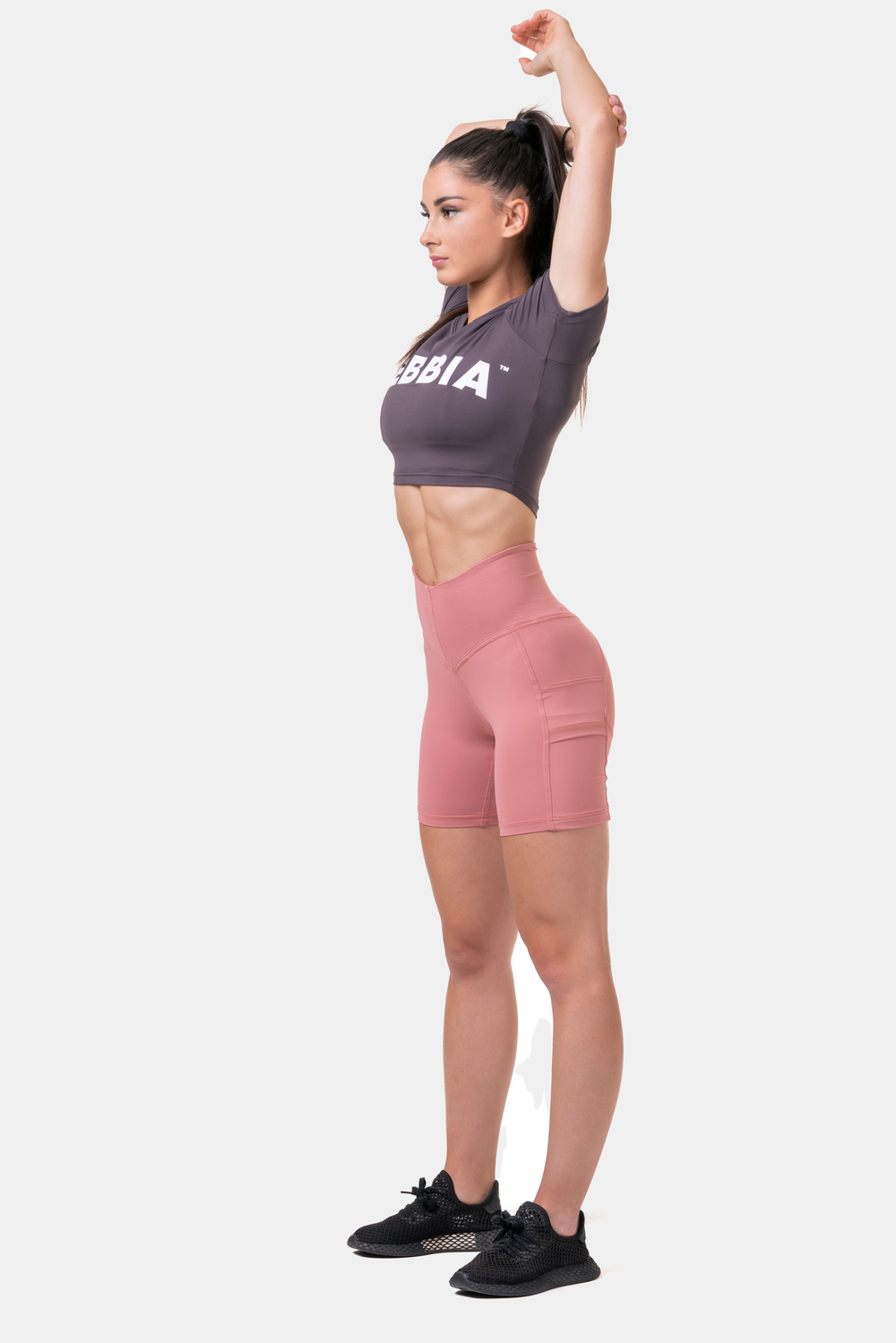 Топ женский Short Sleeve Sporty Crop Top 584 Каштановый