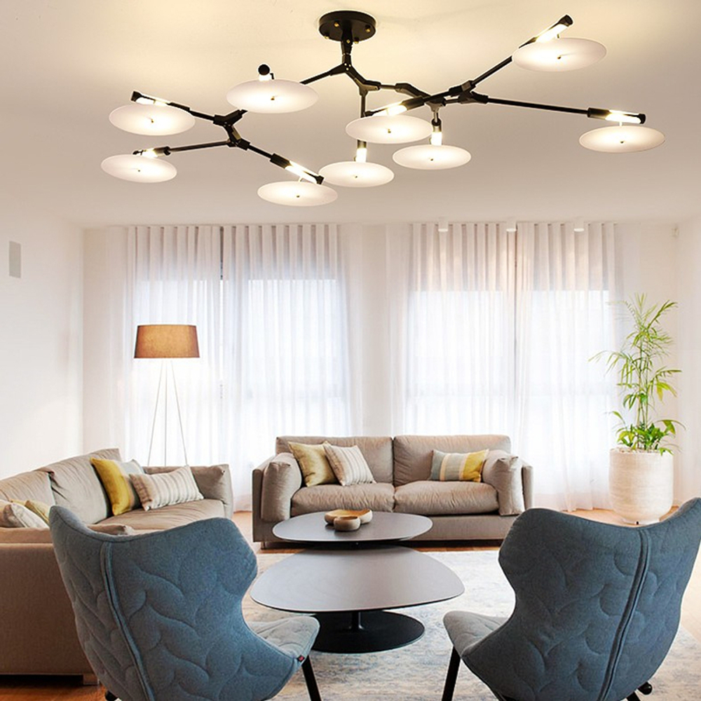 Ceiling design lamp  Branching Discs by Lindsey Adelman (5 lampshades,  Gold)