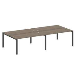 Metal System Рабочая станция на 4 места на П-образном м/к БП.СМ-4.4 Вяз Благородный/Металл Антрацит