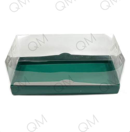 Коробка для рулета ПРЕМИУМ с пластиковой крышкой 300х120х120 мм (зеленая матовая), 50шт