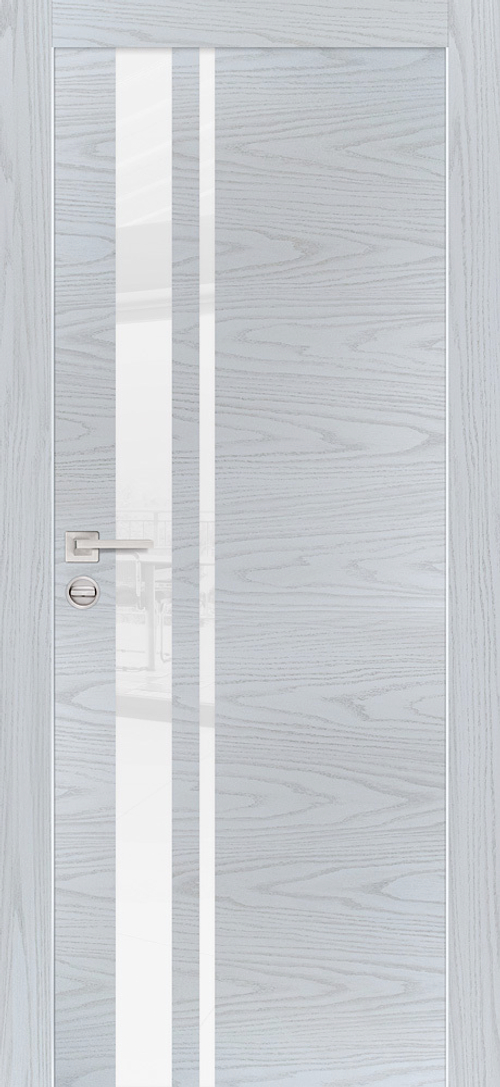 Дверь PX-16 AL кромка с 2-х ст. / Цвет Дуб скай серый / белоснежный лакобель / Двери PROFILO PORTE