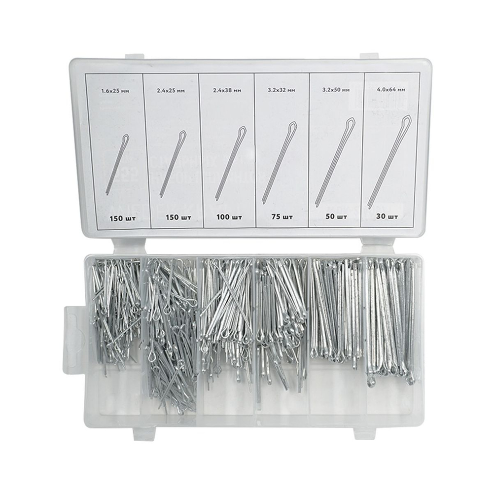 WDK-214057 Набор шплинтов стальных, 555 шт.