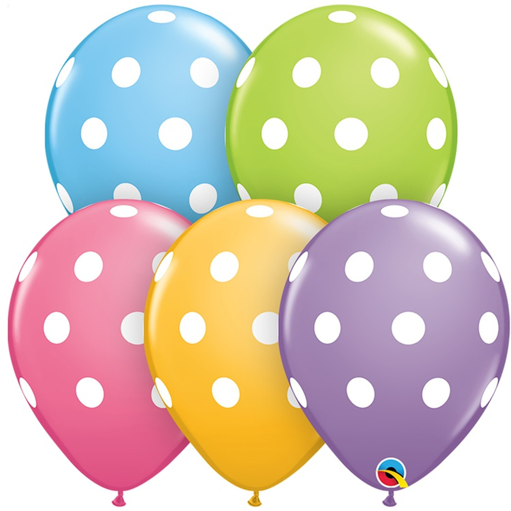 Шар латексный 28см Горошек (Ассорти)