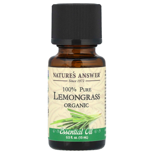 Nature's Answer, Органическое эфирное масло, 100% лемонграсс, 15 мл (0,5 унций)