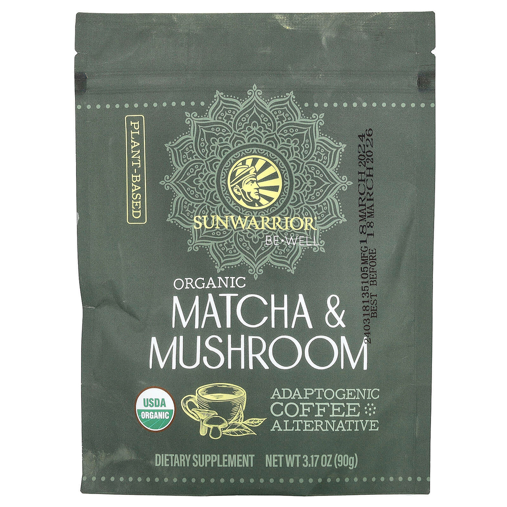 Sunwarrior, Органический матча и грибы, 90 г (3,17 унции)