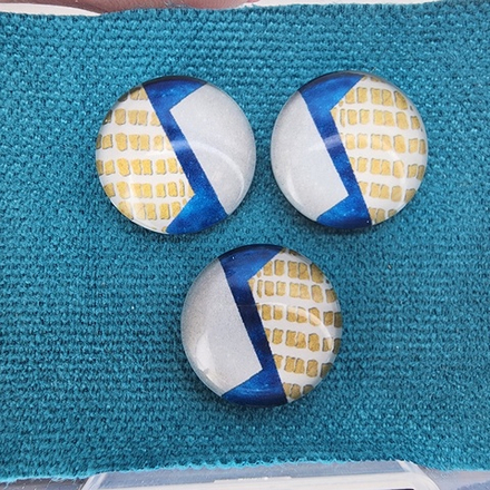 Принт, 16мм, круглый, стеклянный кабошон