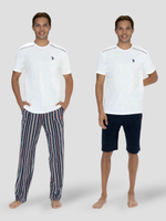Пижама-тройка с брюками и шортами U.S. Polo Assn | белый