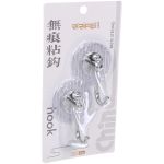 Крючки в наборе 2шт на липком слое «ДОМания», полосы, прозрачные / серебро, нагрузка 3кг