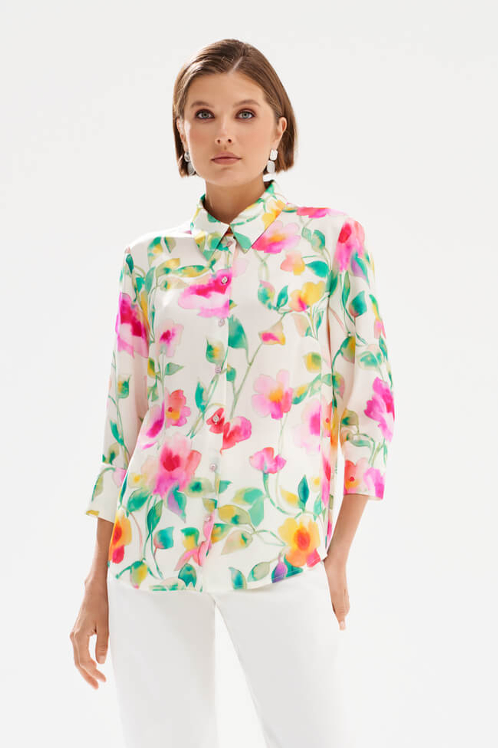 23600 Блузка женская (цветочный принт)