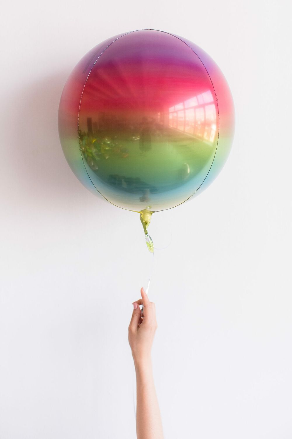 Шар А 3D СФЕРА Б/РИС 16" Омбре Радуга пастель  (БГ-19)  Изображение3