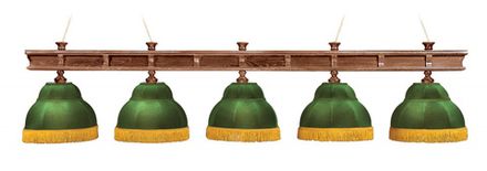 Лампа Президент 5пл. ясень (№7,бархат зеленый,бахрома желтая,фурнитура золото)