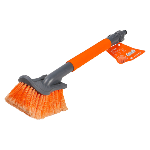 Щетка для мытья на шланг 40 см Airline с мягкой распушенной щетиной с краном большая