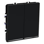 Выключатель встраиваемый VOLTUM S70 двухклавишный с подсветкой 10А, (графит)