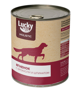 Lucky bits Консервы для собак Ягненок с Брокколи и Шпинатом 970гр.