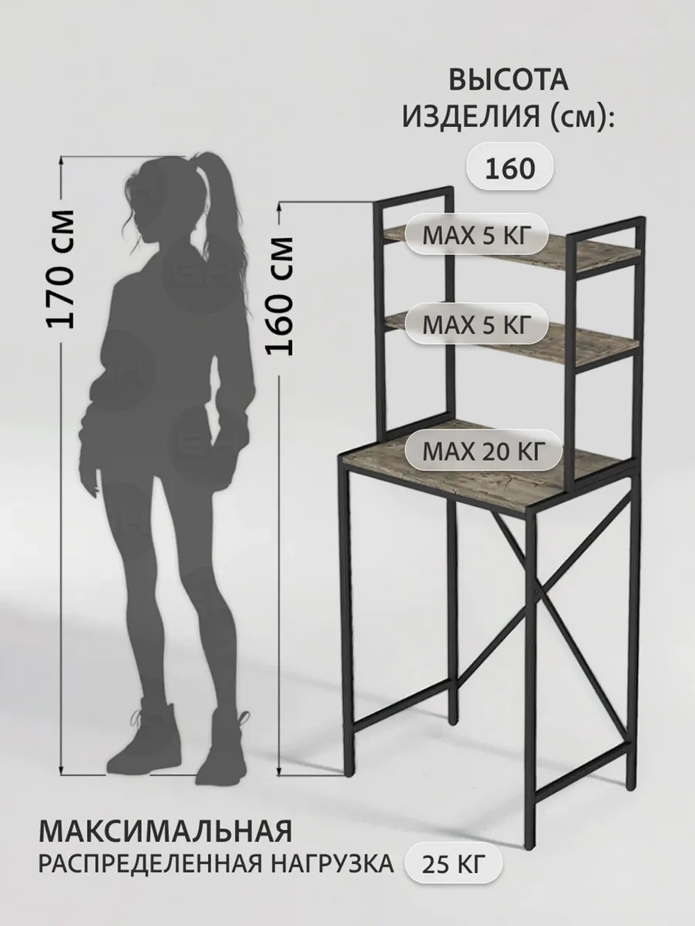 Стеллаж в ванную OVER loft