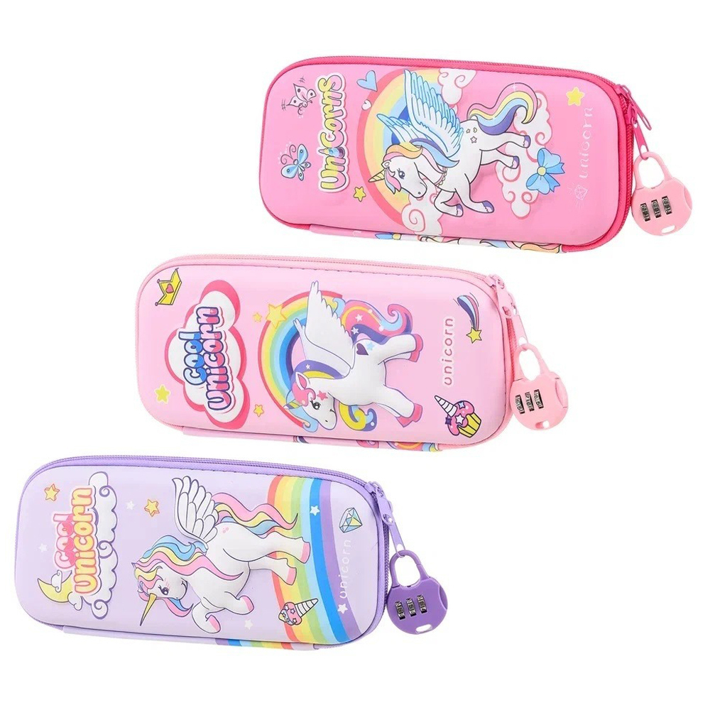 Пенал-косметичка Basir без наполнения, 22,5*10*5,5 см, серия "Единорог", ассорти