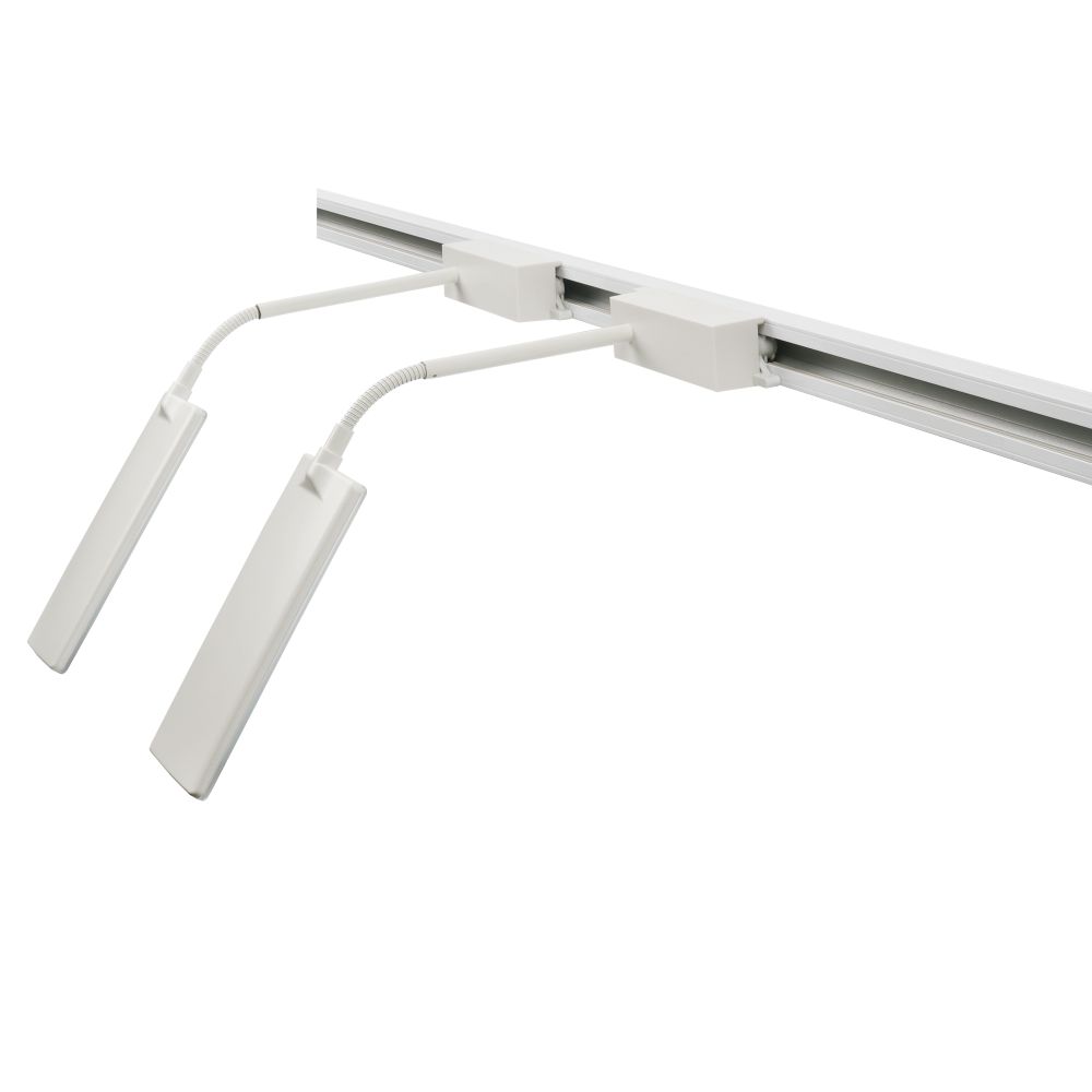 ULB-P37-12W-SPFR-K WHITE 3М SET42 Светильник-прожектор светодиодный трековый. в составе набора из 4штук. с шинопроводом 2штx50см. Сетевой шнур 3м. Спектр для фотосинтеза. Корпус белый. ТМ Uniel