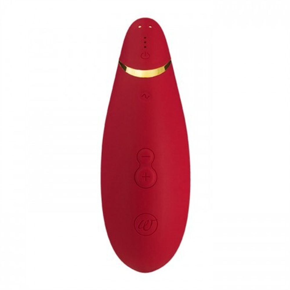 Стимулятор клитора бесконтактный Womanizer Premium, красный/золотой