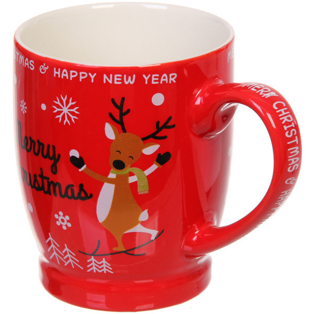 Кружка керамическая 320мл «Санта», красная