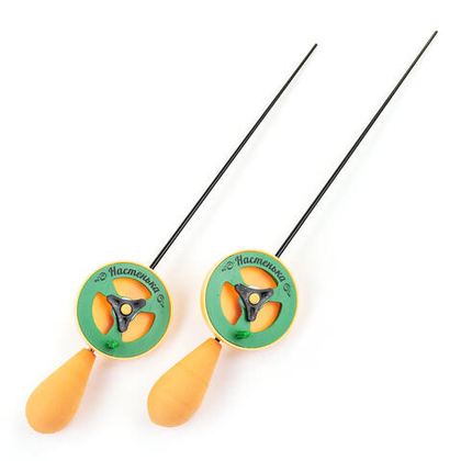 Удочка зимняя "Настенька", капелька (Р-оранжевый, К-зеленый, О-оранжевый), 2шт/уп