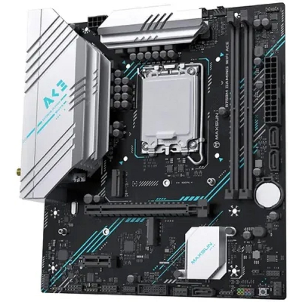 MAXSUN MS-B760M Gaming WIFI ACE (Socket 1700, mATX, 2*DDR5, VGA+ HDMI, 3*SATA3, 2*M.2, 1xPCI-E x16 /1xPCI-E x4, 2*USB 2.0, 4*USB 3.2 GEN1, LAN 1*1G,  Bluetooth,  Wi-Fi 802.11ax, RTL)