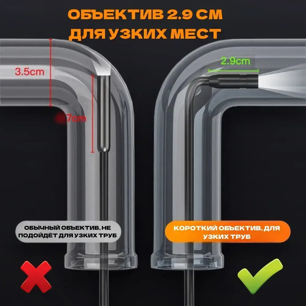 Видеоэндоскоп, промышленный эндоскоп, автомобильный, гибкая камера 5м