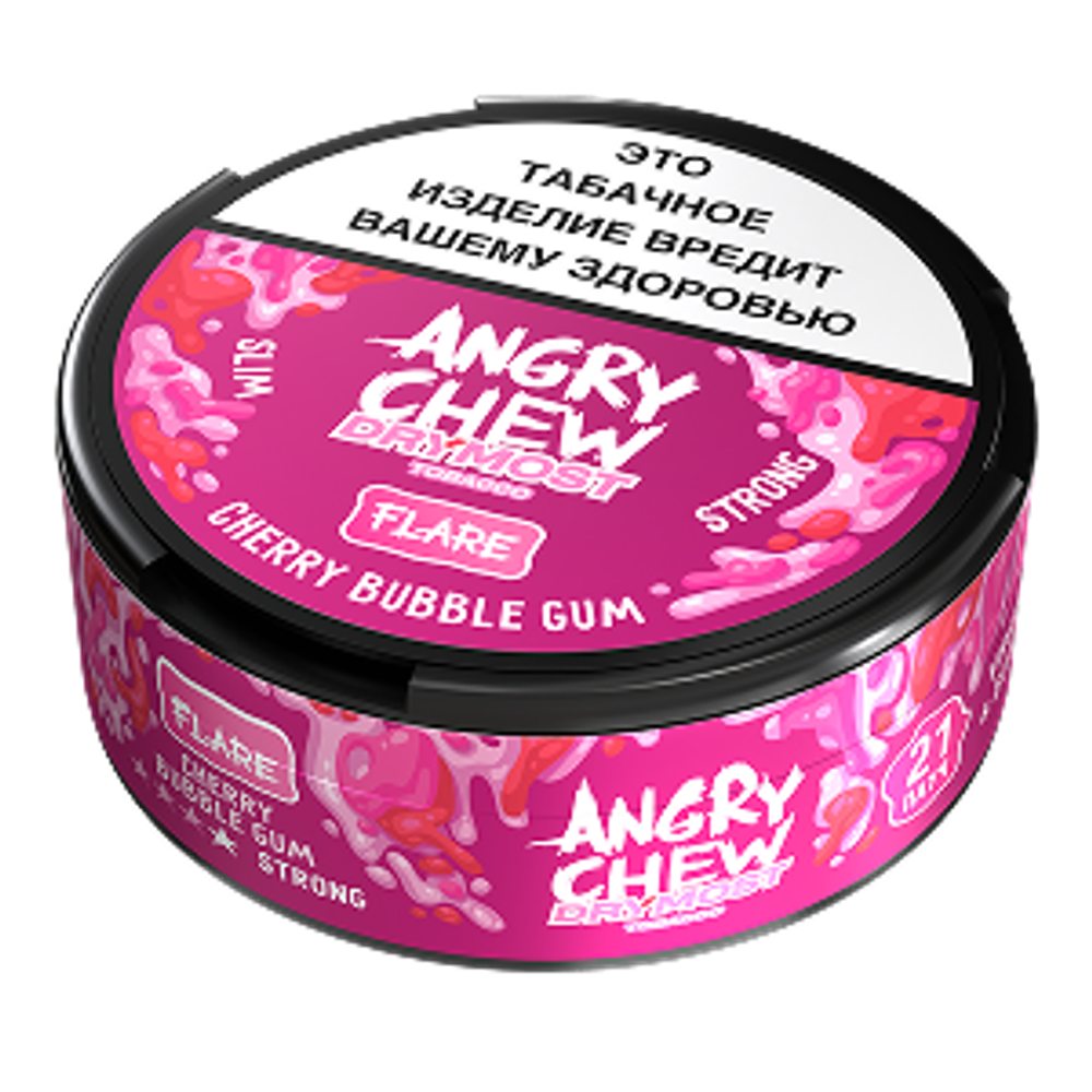 Angry Chew Slim Strong Cherry Bubble Gum Drymost Flare Жевательный табак с ароматом вишнёвой жвачки (М)