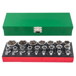 Головки 1/4'', 1/2'', набор 25пр. (6гр.) RockForce RF-50121G