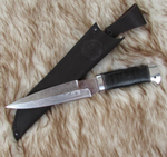 Нож туристический НС-37А с гравировкой (X50CrMoV15) рукоять с алюминиевыми вставками (Златоуст)
