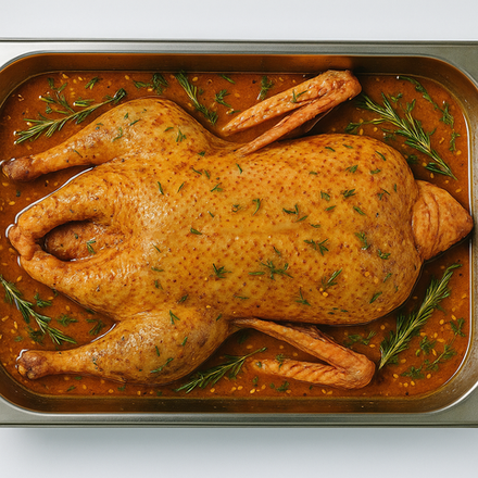 Тушка гуся в цитрусовом маринаде