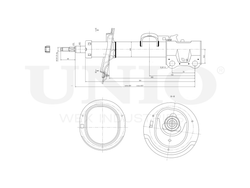 Амортизатор газовый передней подвески правый UNIO SAB-10327