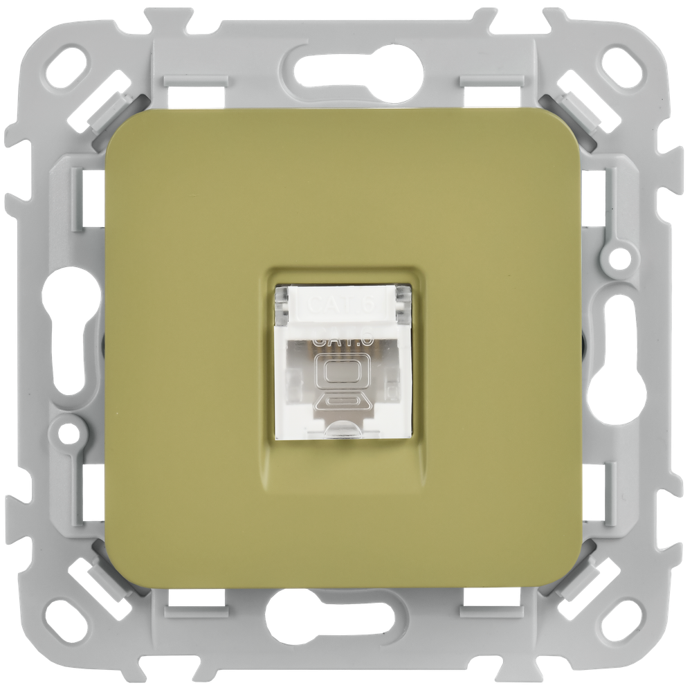 FLITE Розетка 2-местная компьютерная RJ45 категория 6 UTP РК6-2-0-ФлО оливковый IEK