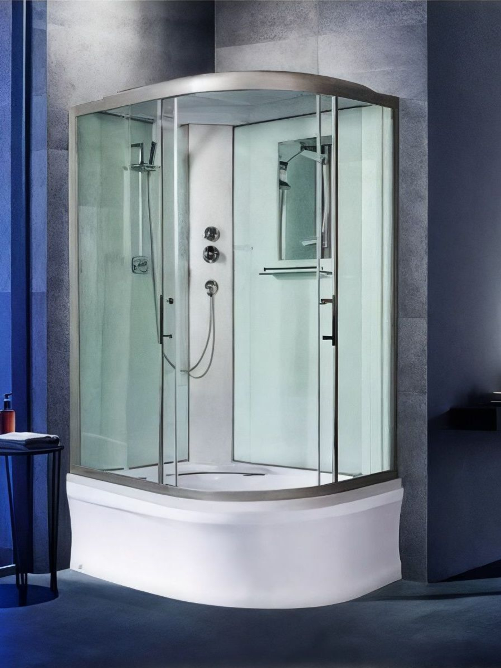 Душевая кабина WeltWasser  WW500 HALLE 1202 L 120х90 см,  прозрачное стекло, поддон низкий, крыша, левосторонняя