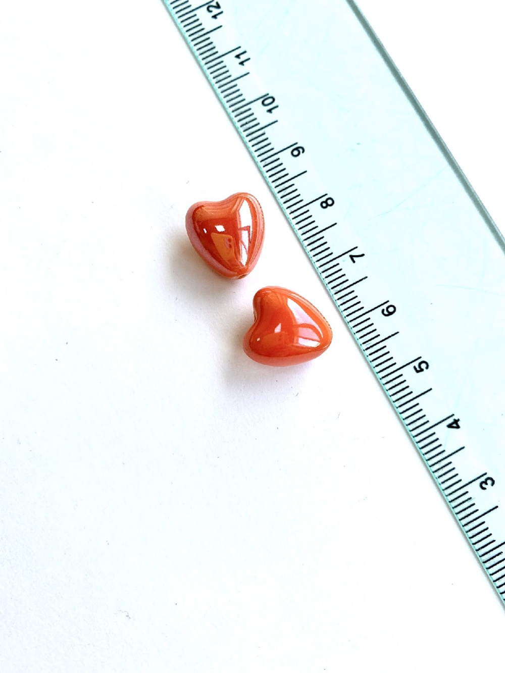 7411-о Керамическая бусина "Сердце" 12*15 мм, оранжевый