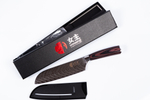 Кухонный шеф-нож японский Сантоку Onnaaruji. Поварской, универсальный, профессиональный.Длина лезвия 18 см. Люкс-серия