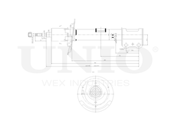 Амортизатор газовый передней подвески левый UNIO SAB-10381